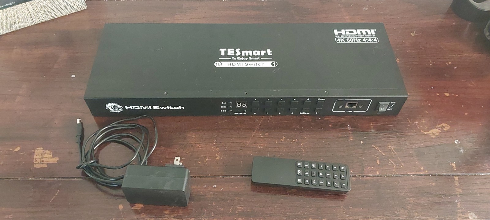 TESmart 16-Port 16:1 HDMI Switch 4K 60Hz 4:4:4 w/ LAN Port IR