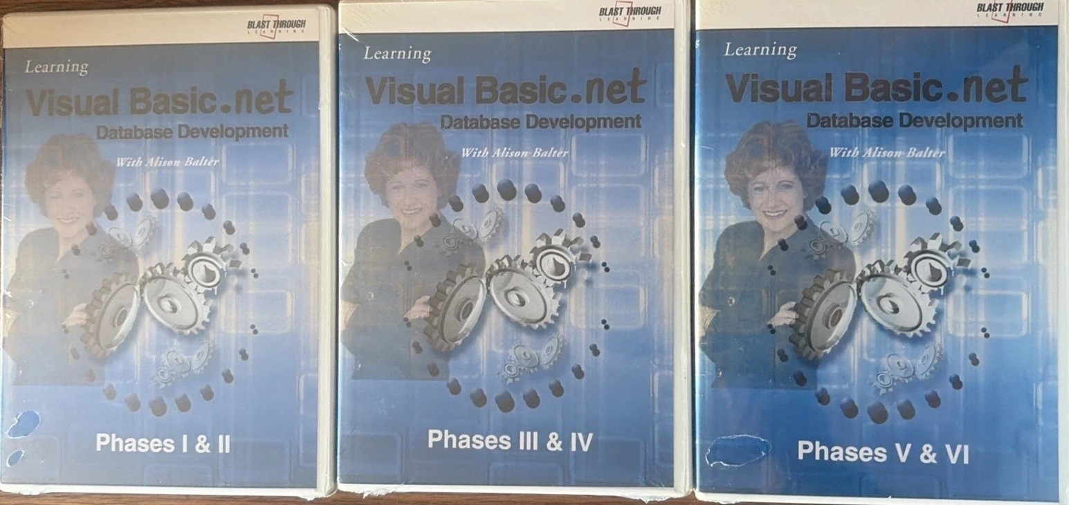Learning Visual Basic .NET Database Development CDs By Alison Balter -Phase 1-6