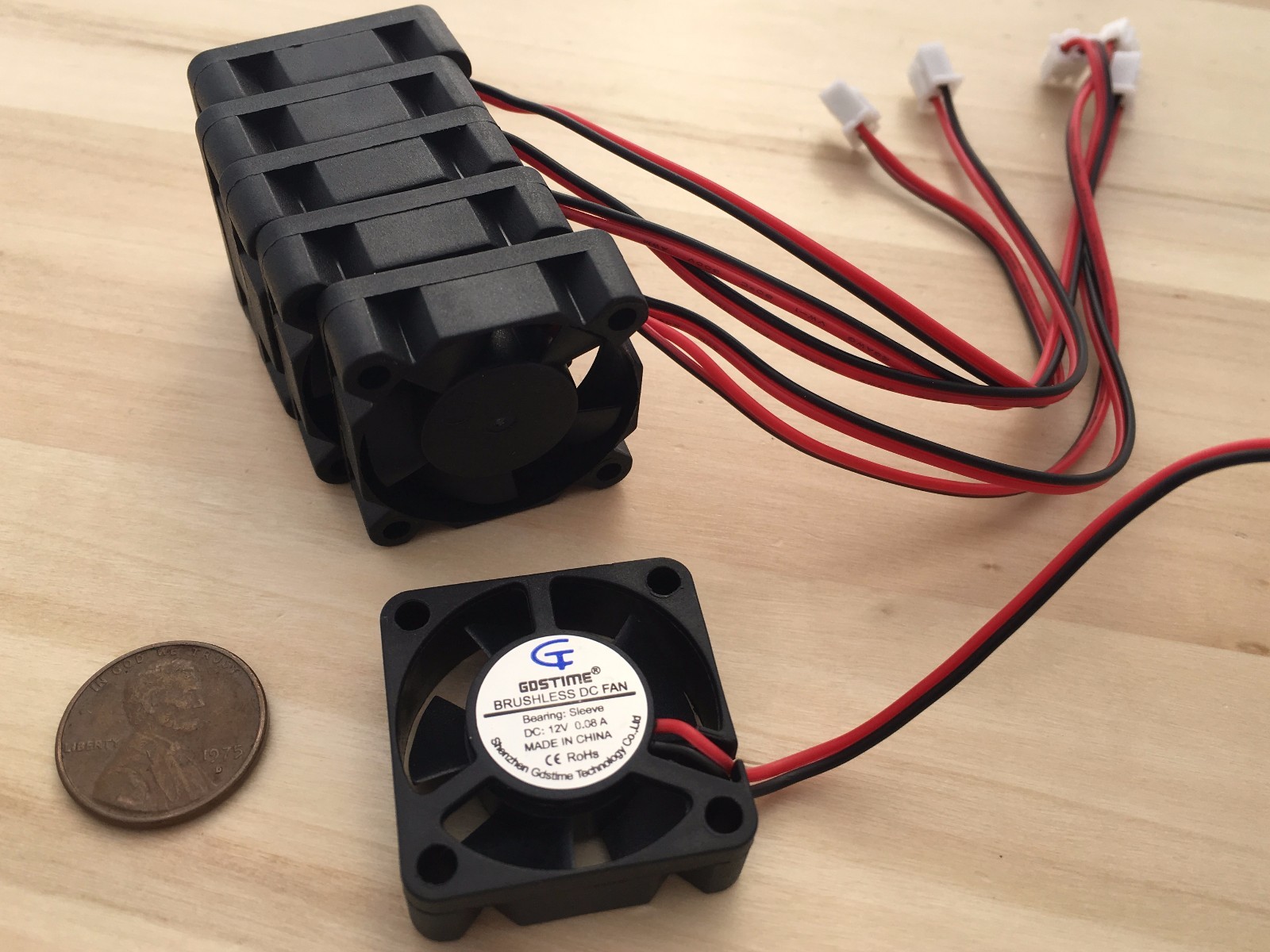 6 Pieces BXR 3010s 30x30x10 2 wires Brushless DC Cooling Fan Blower 12V Fans c12