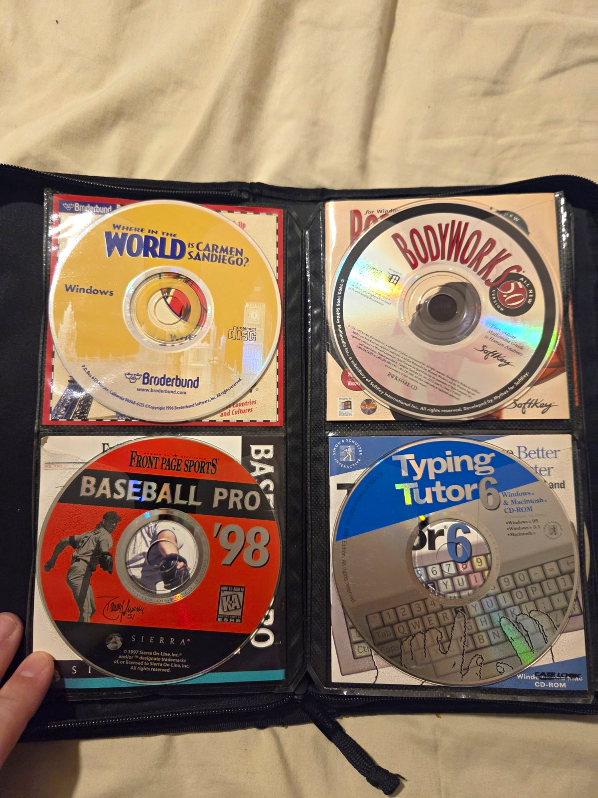 Vintage 1990s PC CD-ROM Software Lot 30+ Games Educational Case Logic Binder