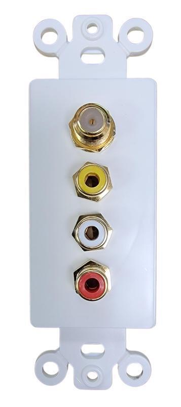 Wall Plate RCA 3 Port with F Connector