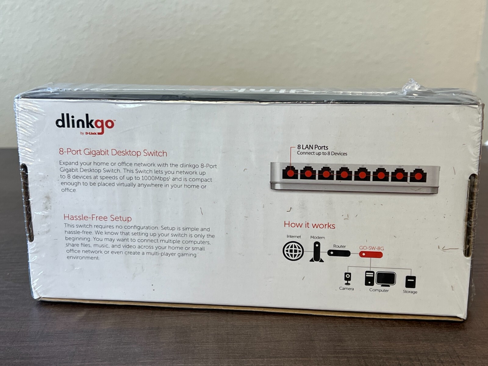 NEW D-Link Dlinkgo GO-SW-8G 8 Port Gigabit Desktop Switch SEALED