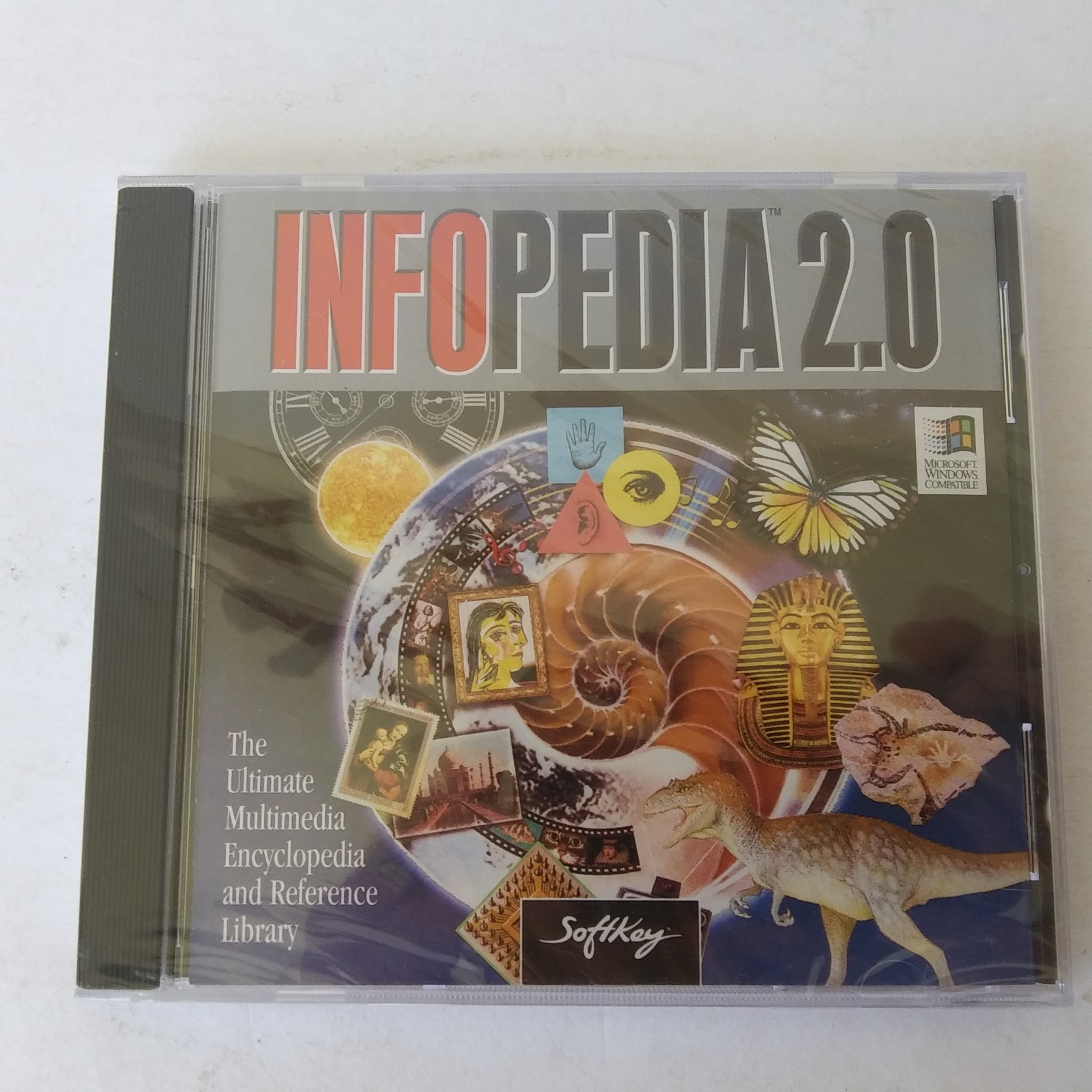 Infopedia 2.0 CD-ROM 1995 SoftKey Multimedia Encyclopedia for Windows 95/98