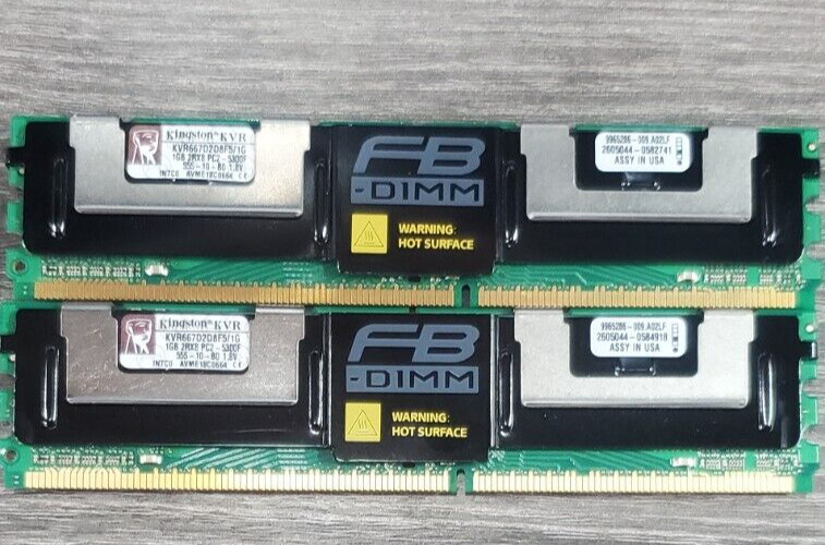 KVR667D2D8F5/1G | KINGSTON 1GB | 2 Sticks | Full Buffered Server Ram