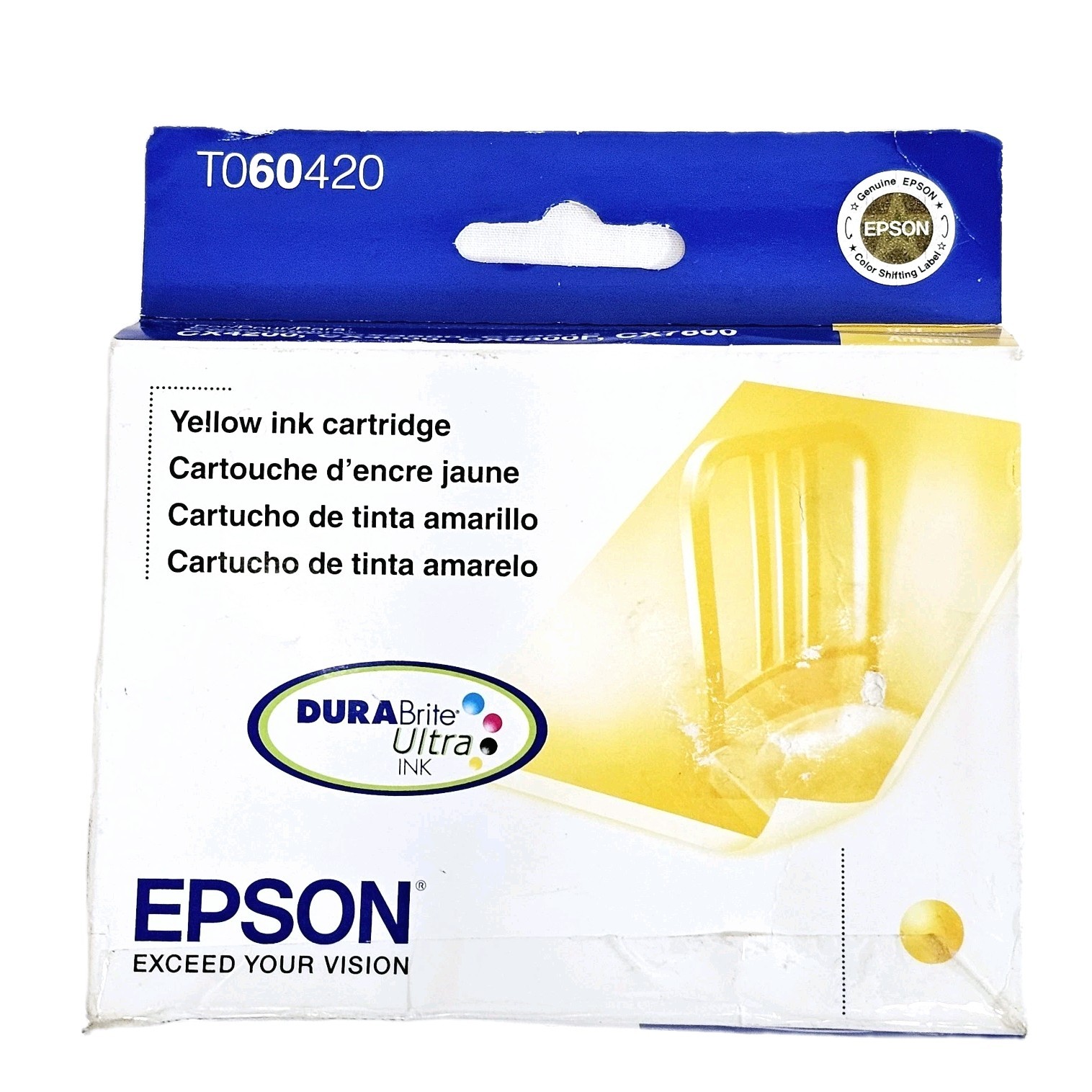Epson DURABrite Ultra T060420 Yellow Inkjet Ink Cartridge Genuine 12 2012 Office