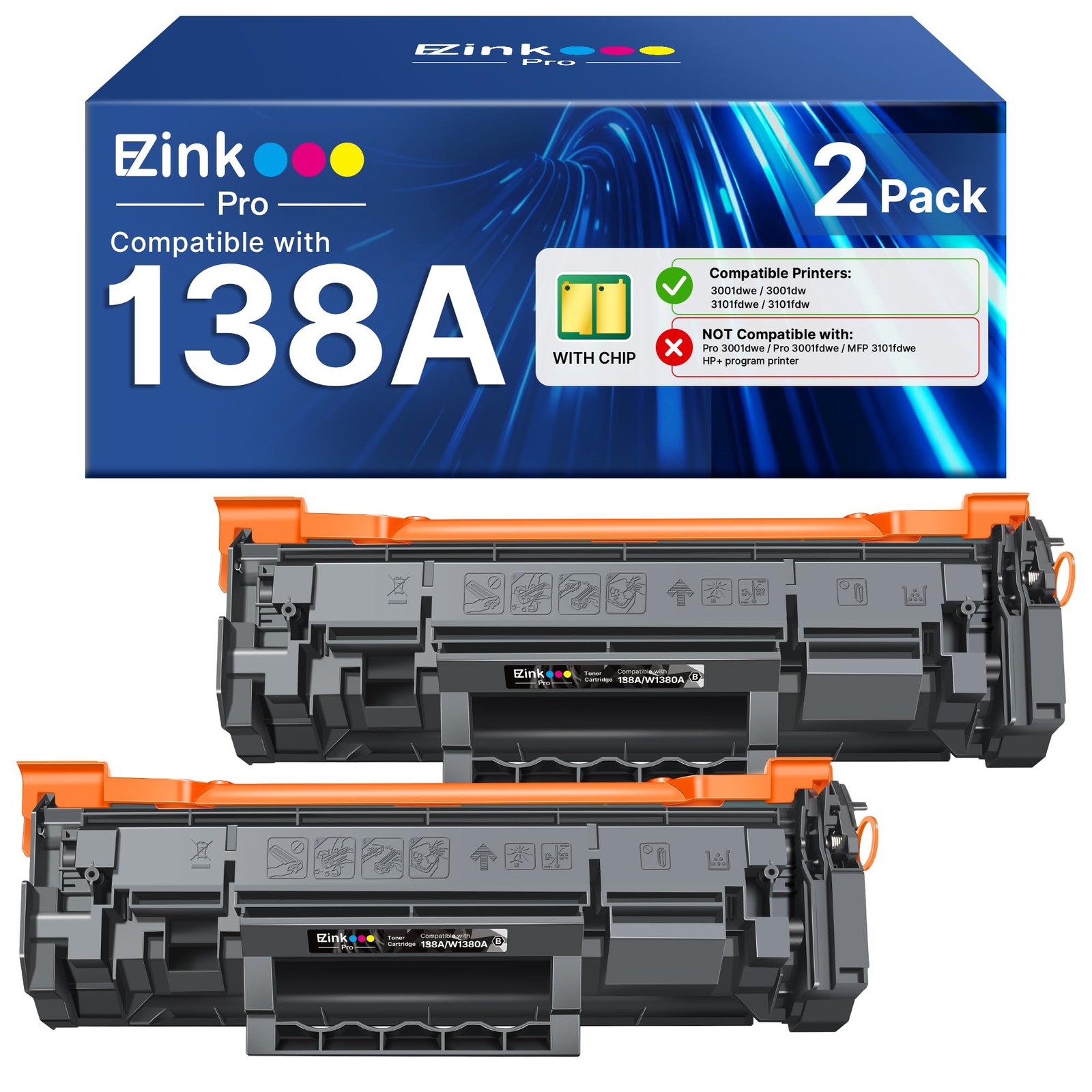 E-Z Ink Pro Toner Cartridge (with Chip) 138A W1380A
