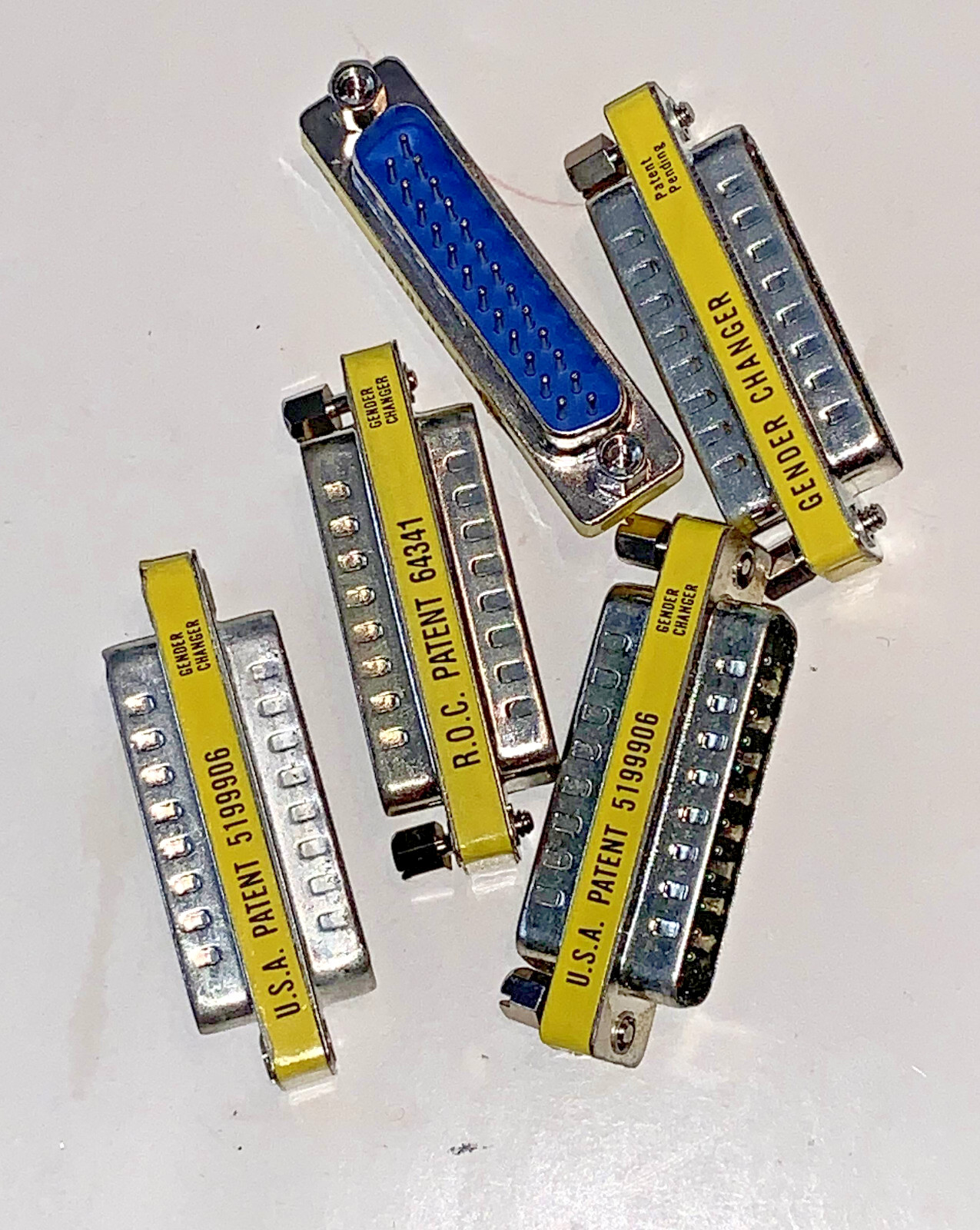 Grab Bag of 5 DB25 Male-Male Gender Changer Adapters WUSIWUG