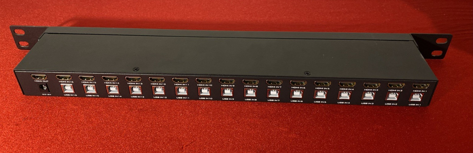 MT-VIKI 16 Port USB 2.0 VGA KVM Switch, NO POWER ADAPTER, NO Accessories.
