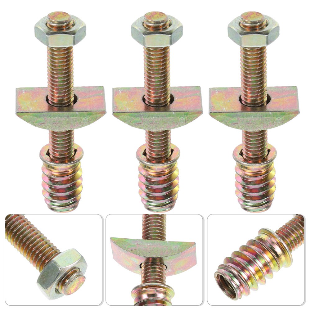8 Sets Bed Frame Hardware Kit Threaded Bolts Nuts for Furniture Repair
