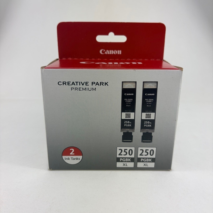 Genuine Canon 250 PGBK XL High-Yield Black Ink Cartridges 2-Pack New In Box