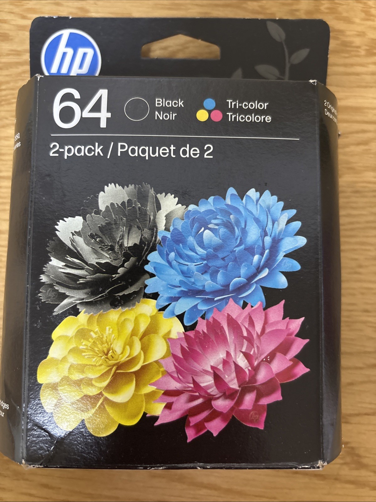 HP 64 Black/Tri-Color Ink Cartridges 2-Pack - EXP. 01/2028 - NEW IN BOX