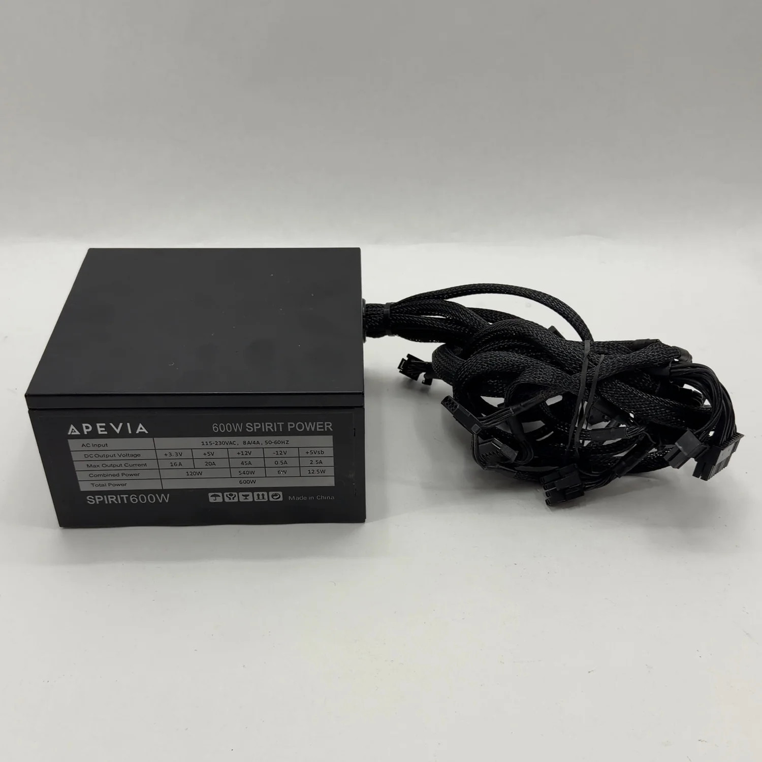 Apevia 600W Spirit Power SPIRIT600W 80 Plus 600W Non Modular Power Supply