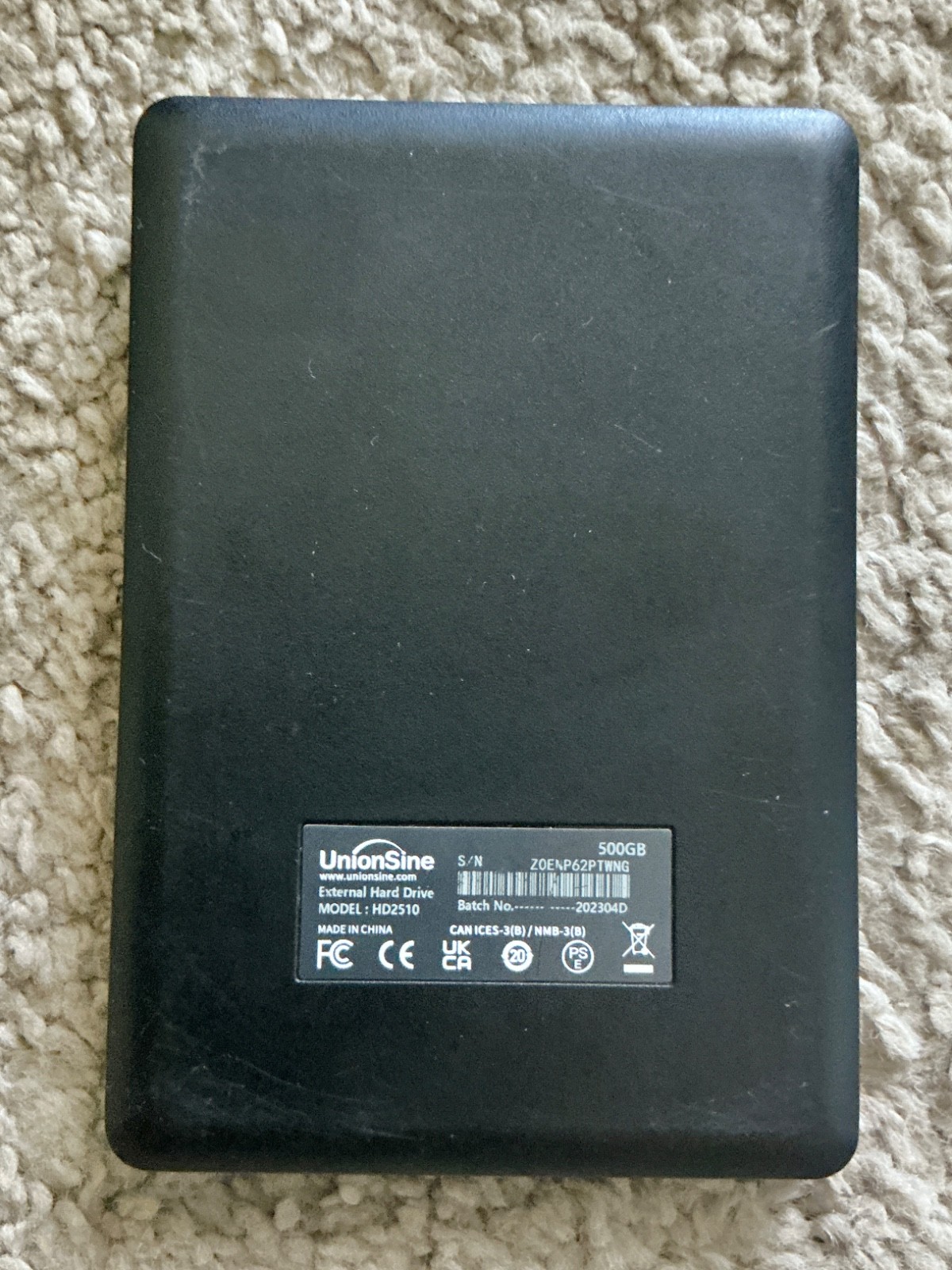UnionSine 500GB 2.5" Ultra Slim Portable External Hard Drive