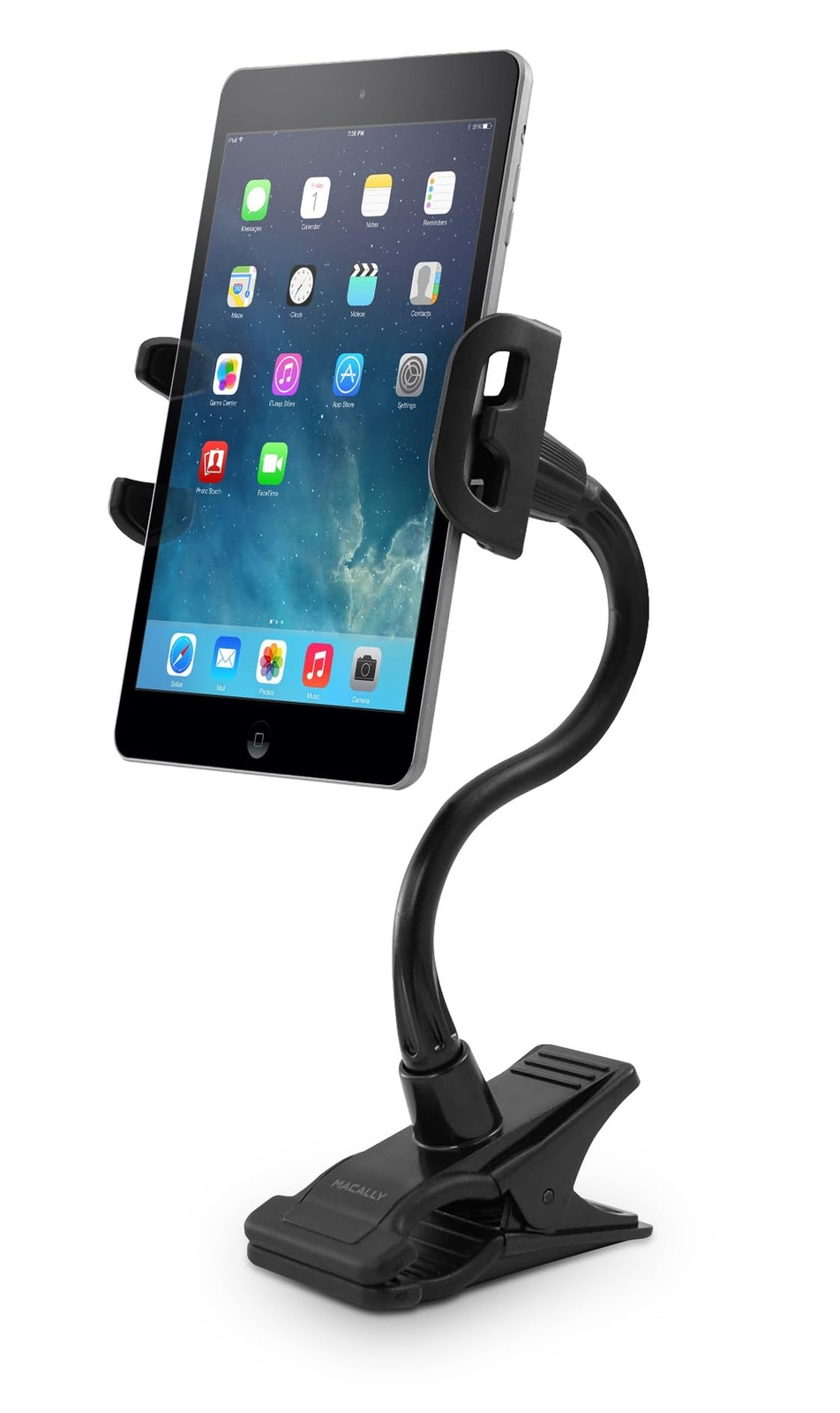 Macally Adjustable Gooseneck Tablet Holder & Phone Clip - Works with Phones &...