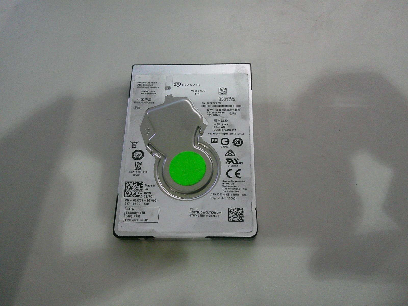  a Seagate Mobile HDD, specifically model ST1000LM035