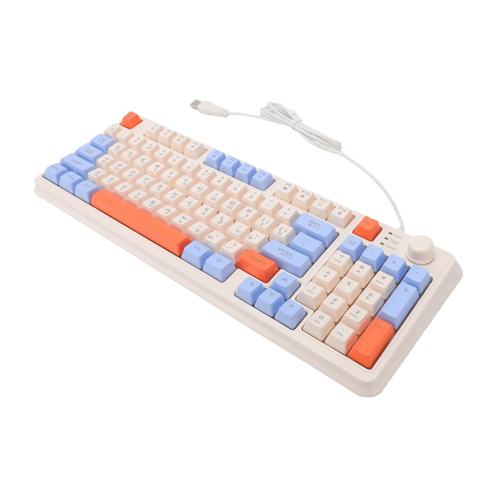 94 Keys Russian Gaming Keyboard RGB Backlit Mechanical Wired Russian Keyboa ZXQF