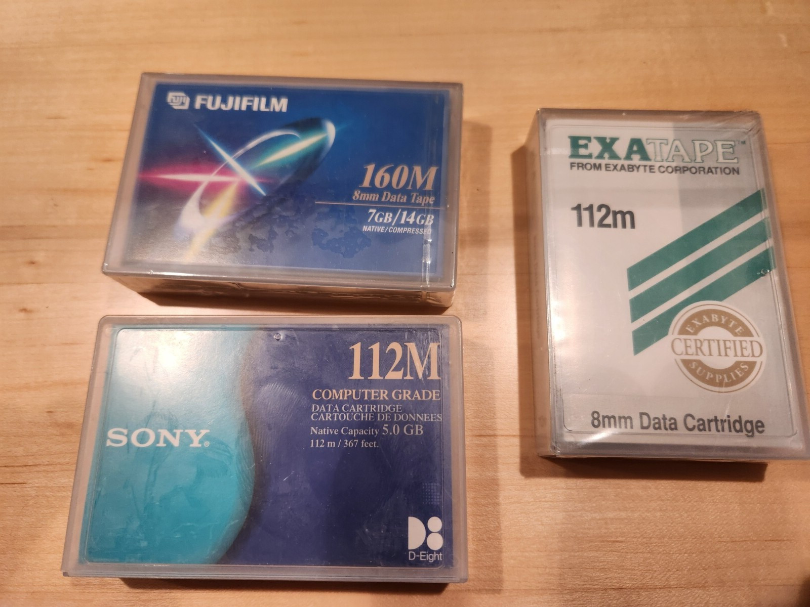Lot of (3) Sony D8 D-Eight Data 8mm Tape Cartridge  - 5GB 112m QG112M USA - New