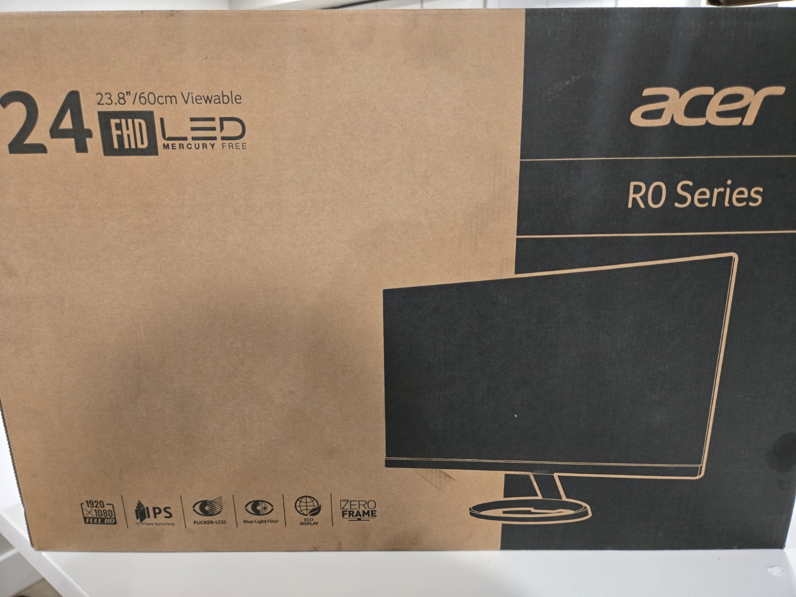 Acer R240HY 23.8" LCD Flat Panel Monitor - Tested-No Charger