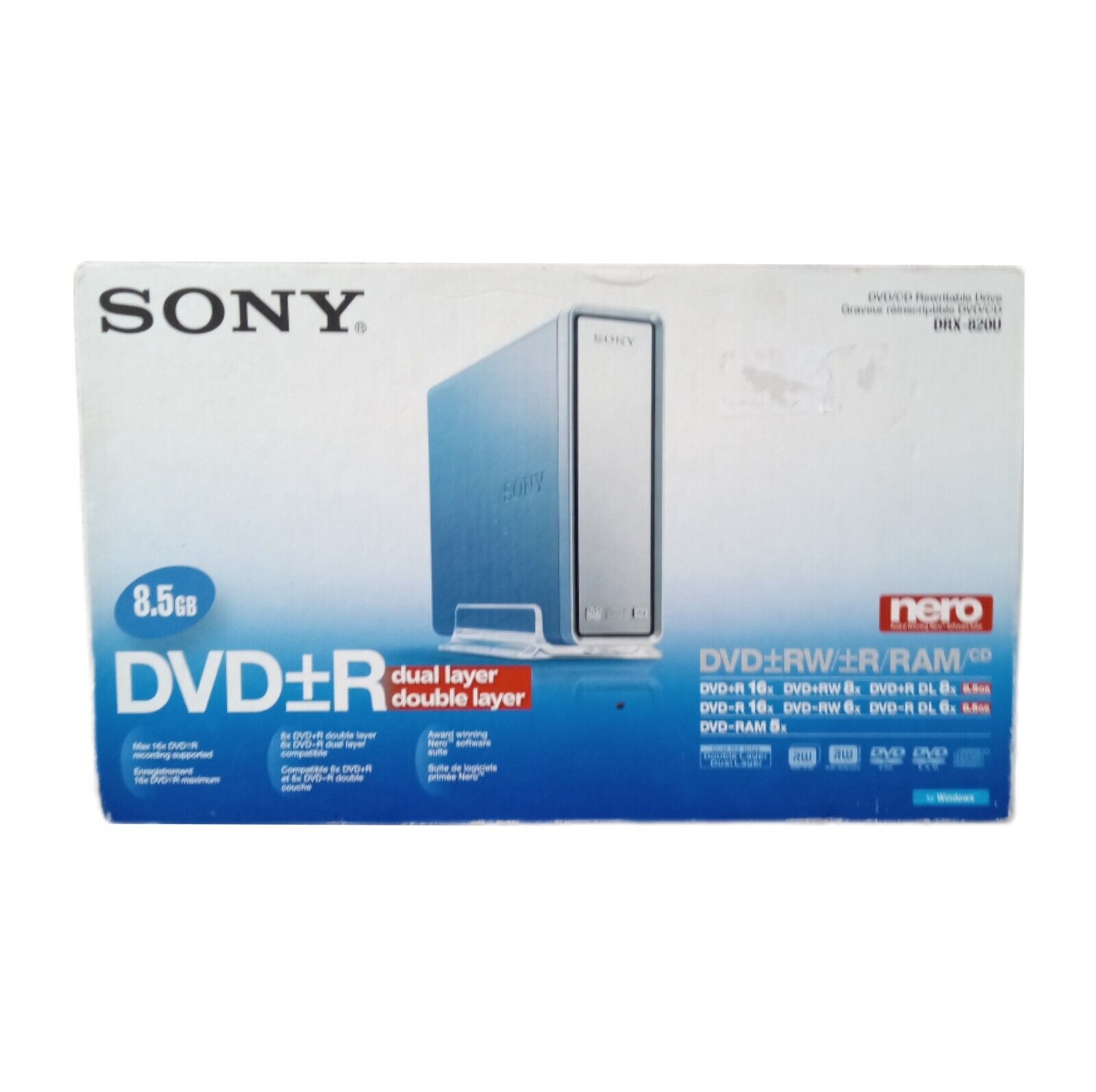 Sony DRX-820U Double/Dual Layer CD/DVD Rewritable Drive w/Power Supply No Disc