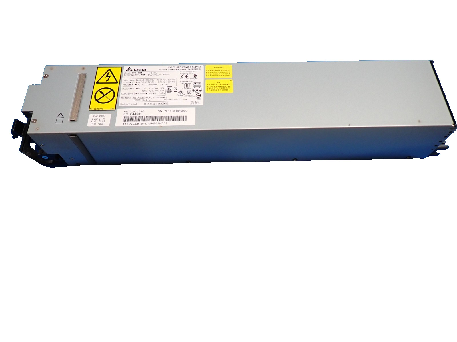 IBM 02CL816 1950W 200-240V AC 8q PSU High Efficiency Power Supply Delta FPS1950