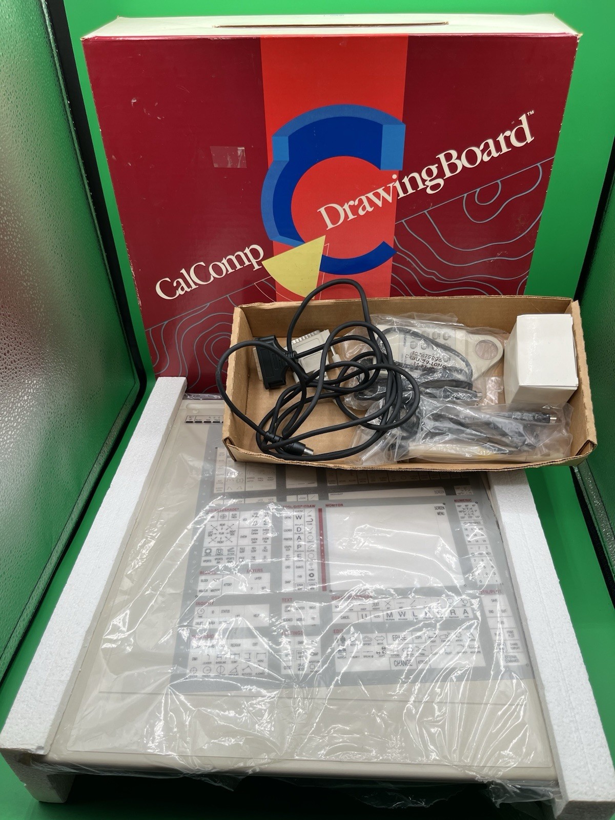 CalComp DrawingBoard 23120 12x12 CAD Digitizer Boxed Working w/ Accessories