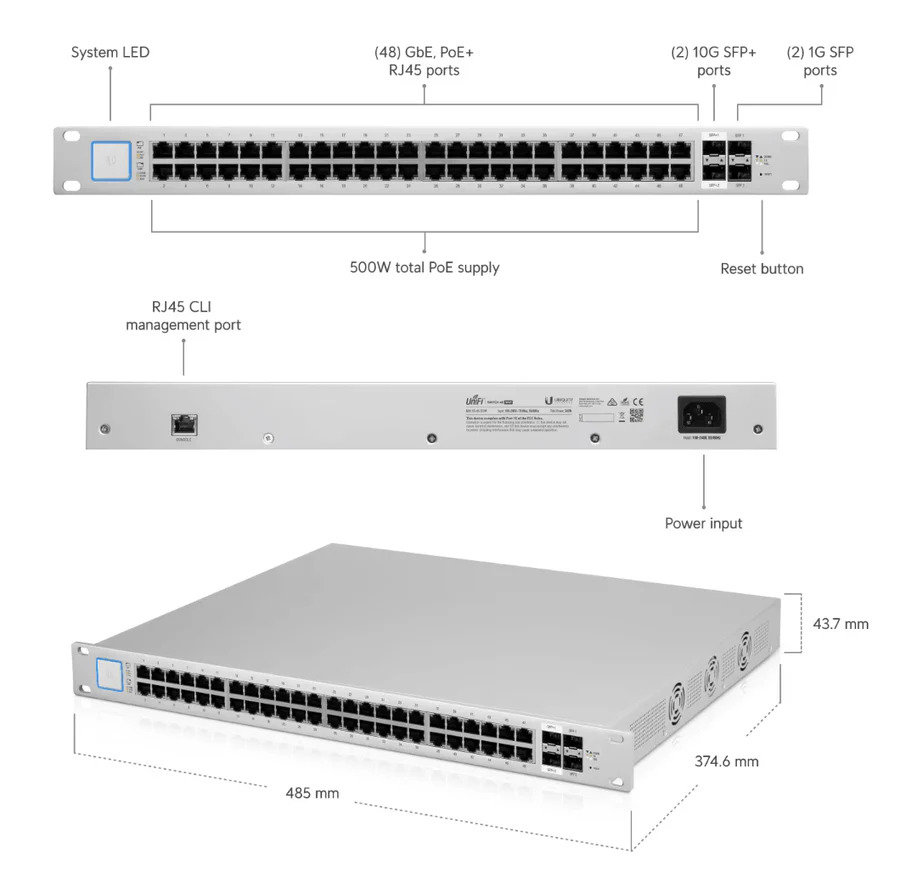 Ubiquiti Networks UniFi (US-48-500W) 48-Port Rack - Great Condition