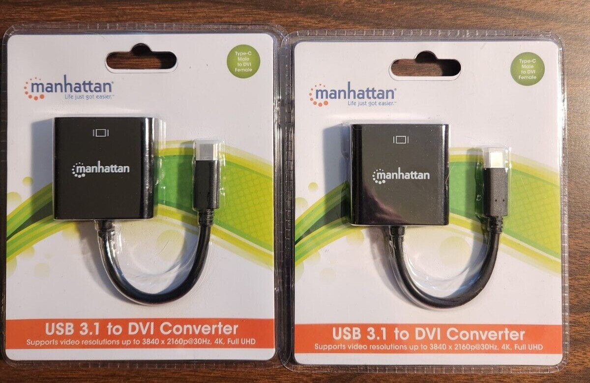 MANHATTAN USB 3.1 TO DVI CONVERTER 152051 (2-PACK)