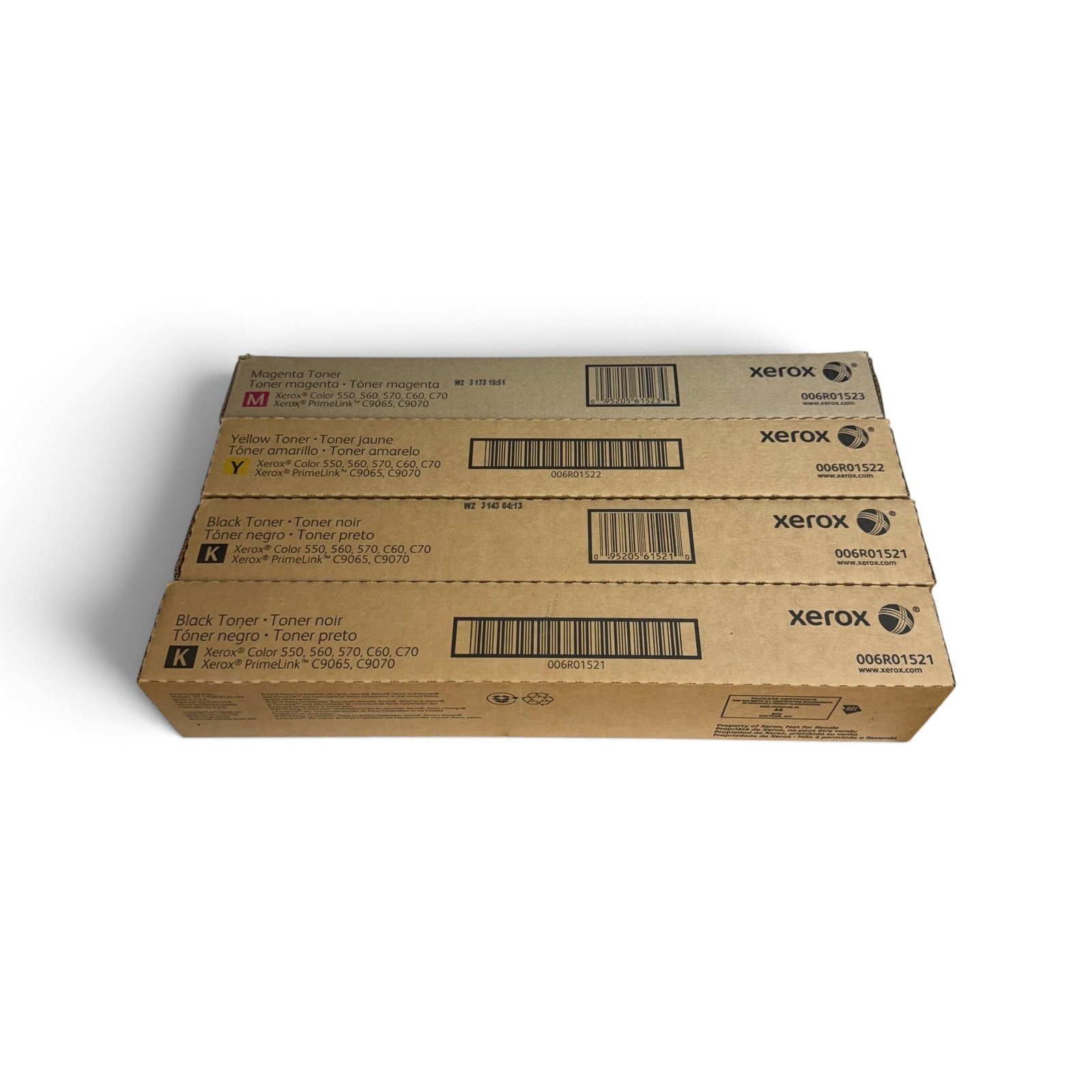 Xerox 006R01521 006R01522 006R01523 Toner Cartridge Set 4-Pack CMYK Black