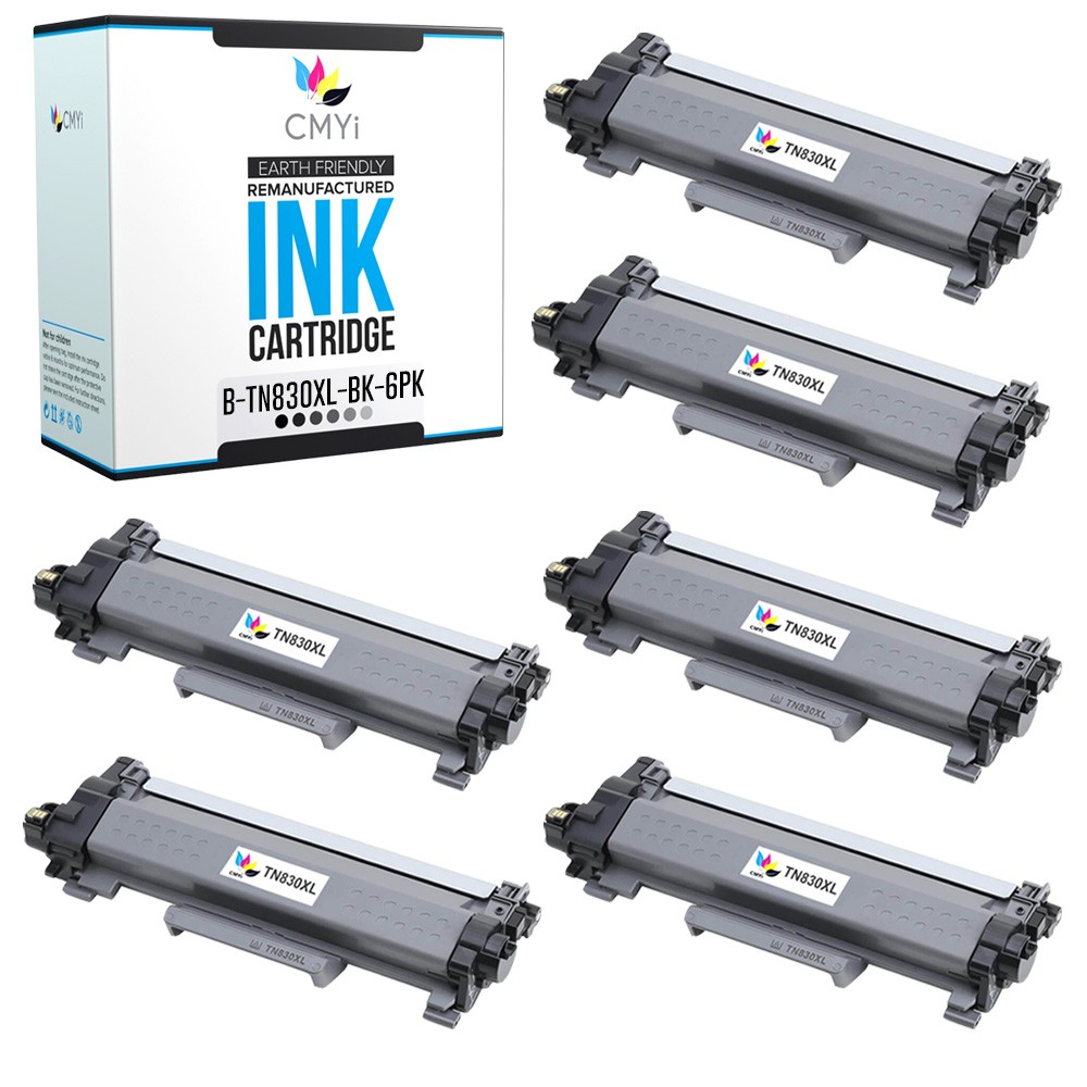 CMYi 6-Pack Compatible TN830XL Printer Toner fits Brother HL-L2865DW DCP-L2640DW