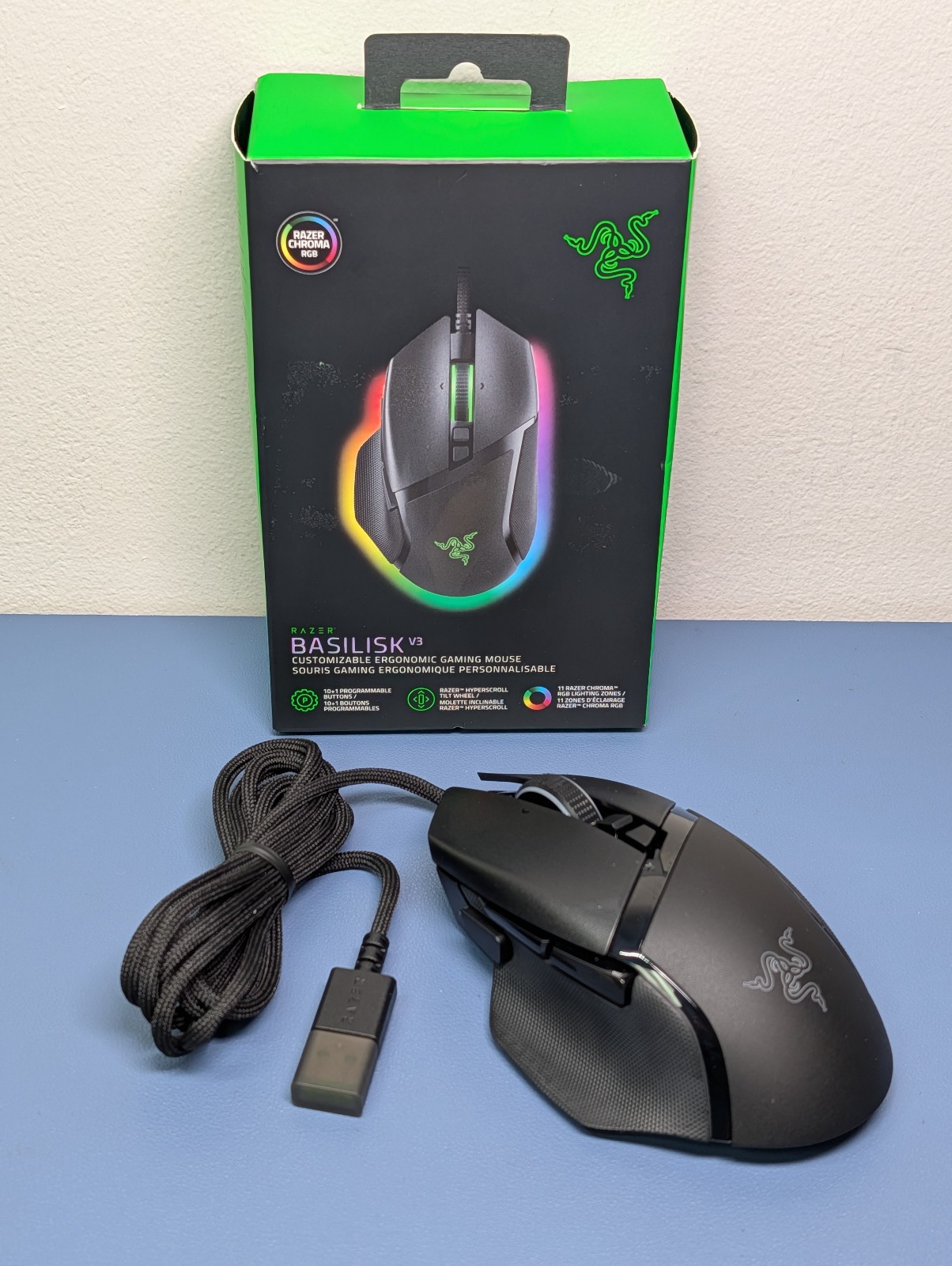 Razer Basilisk V3 Wired Gaming Mouse Chroma RGB 26K DPI RZ01-04000100 Tested