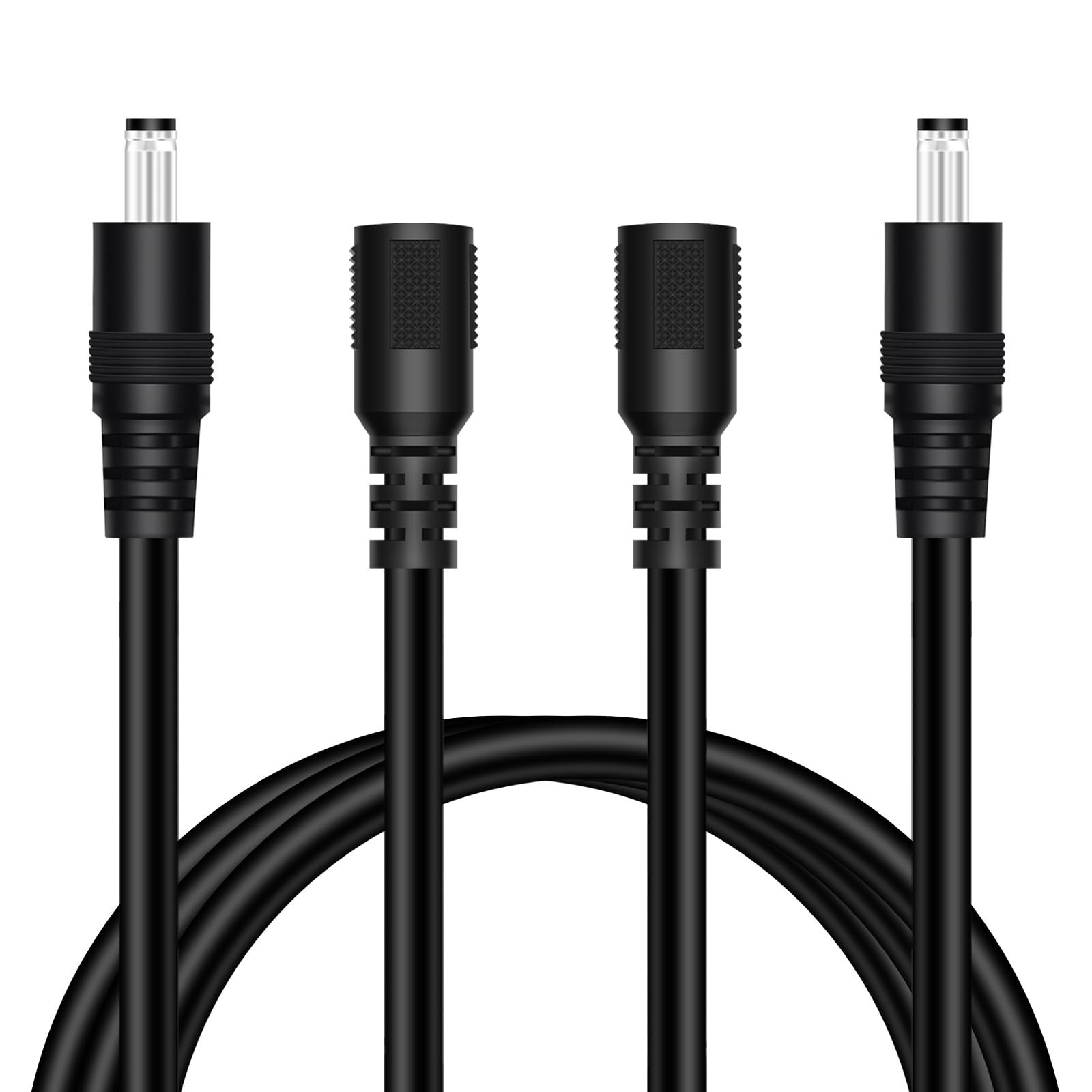 5.5mm x 2.1mm DC Power Extension Cable 18AWG, Male to Female, 6FT, 2 Pack