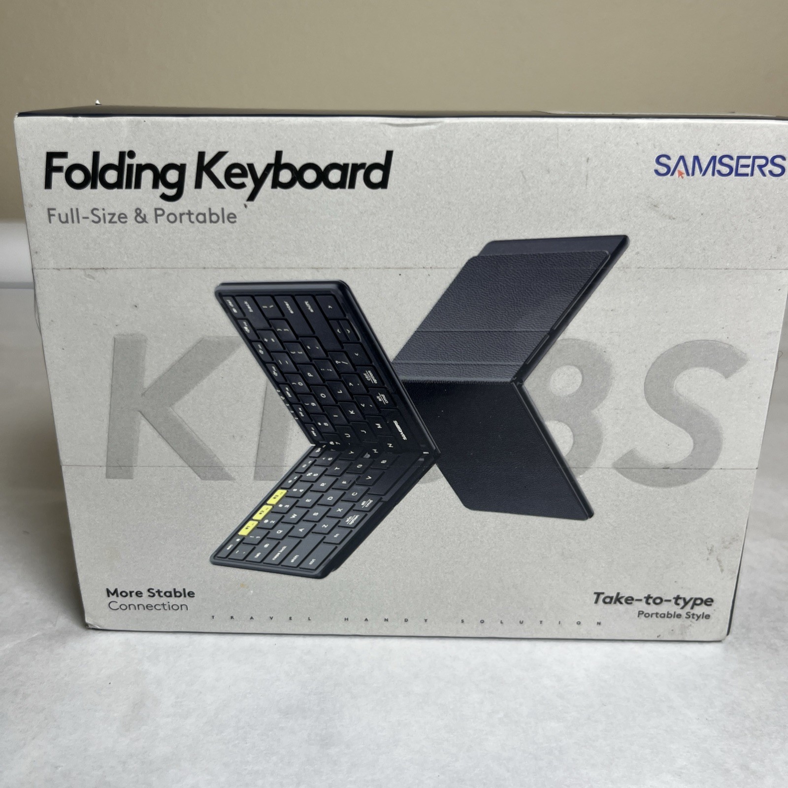 Samsers Full-Size Wireless Foldable Bluetooth Keyboard KF08S - Black Portable