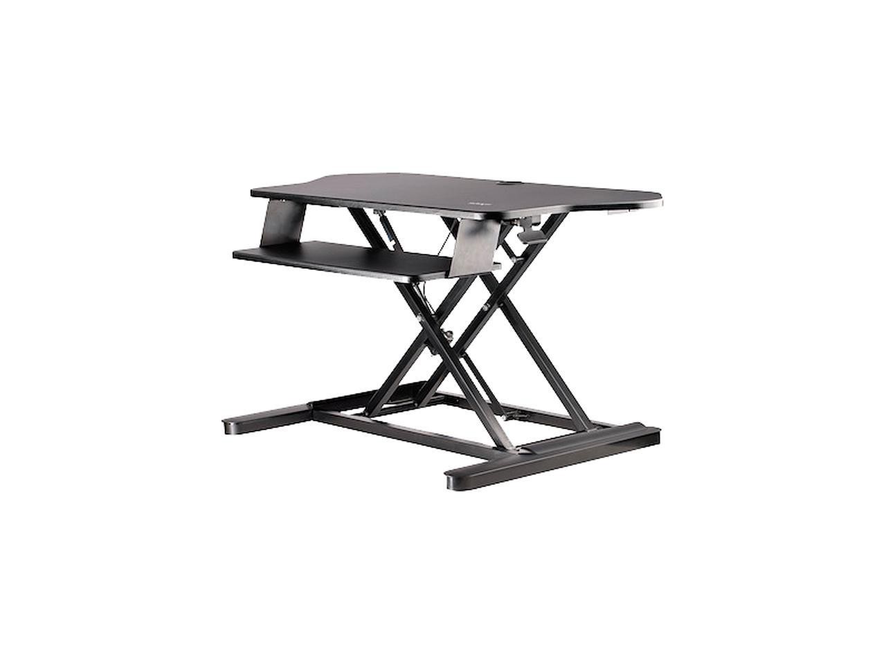 StarTech 35"x21" Corner Sit Stand Desk Converter with Keyboard Tray ARMSTSCORNR