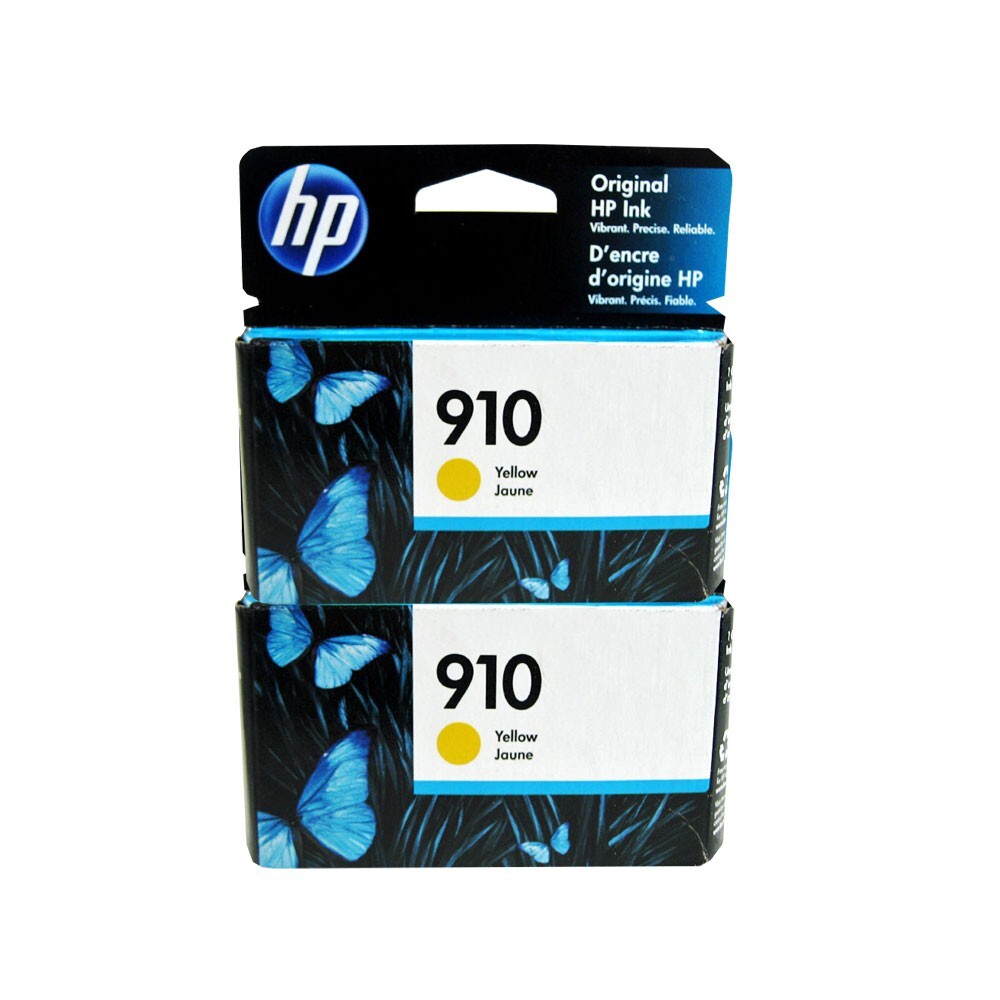 2PK Genuine HP 910 Yellow Color OfficeJet 8025 (Retail Box)