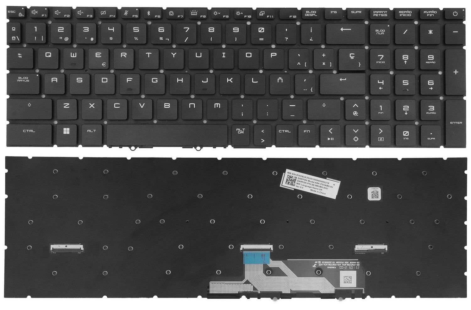 Original SPANISH Mechanical Keyboard MSI TITAN 18 HX AI A2XWJG A14VIG MX CHERRY
