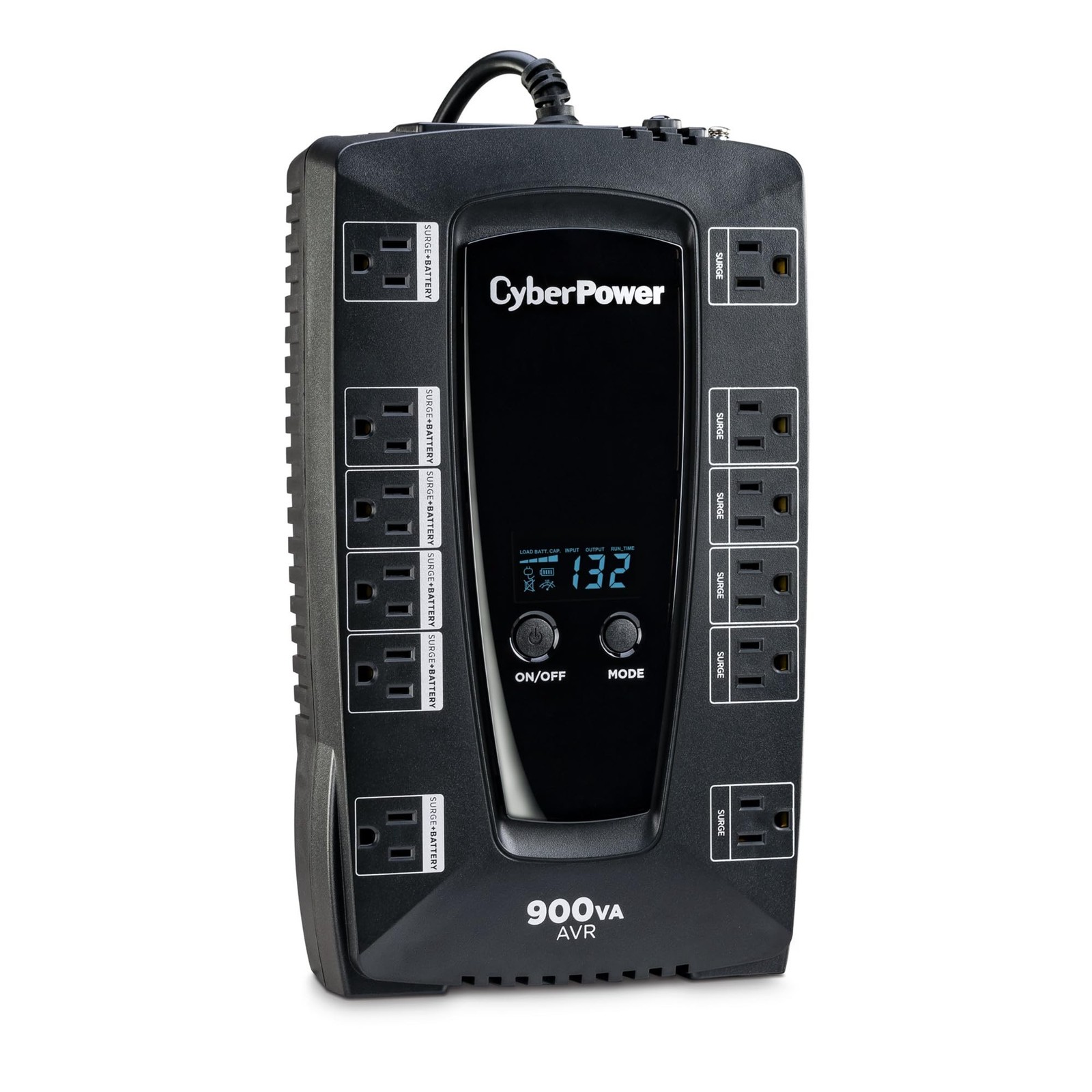 CyberPower AVRG900LCD Intelligent LCD UPS System, 900VA/480W, 12 Outlets, AVR...