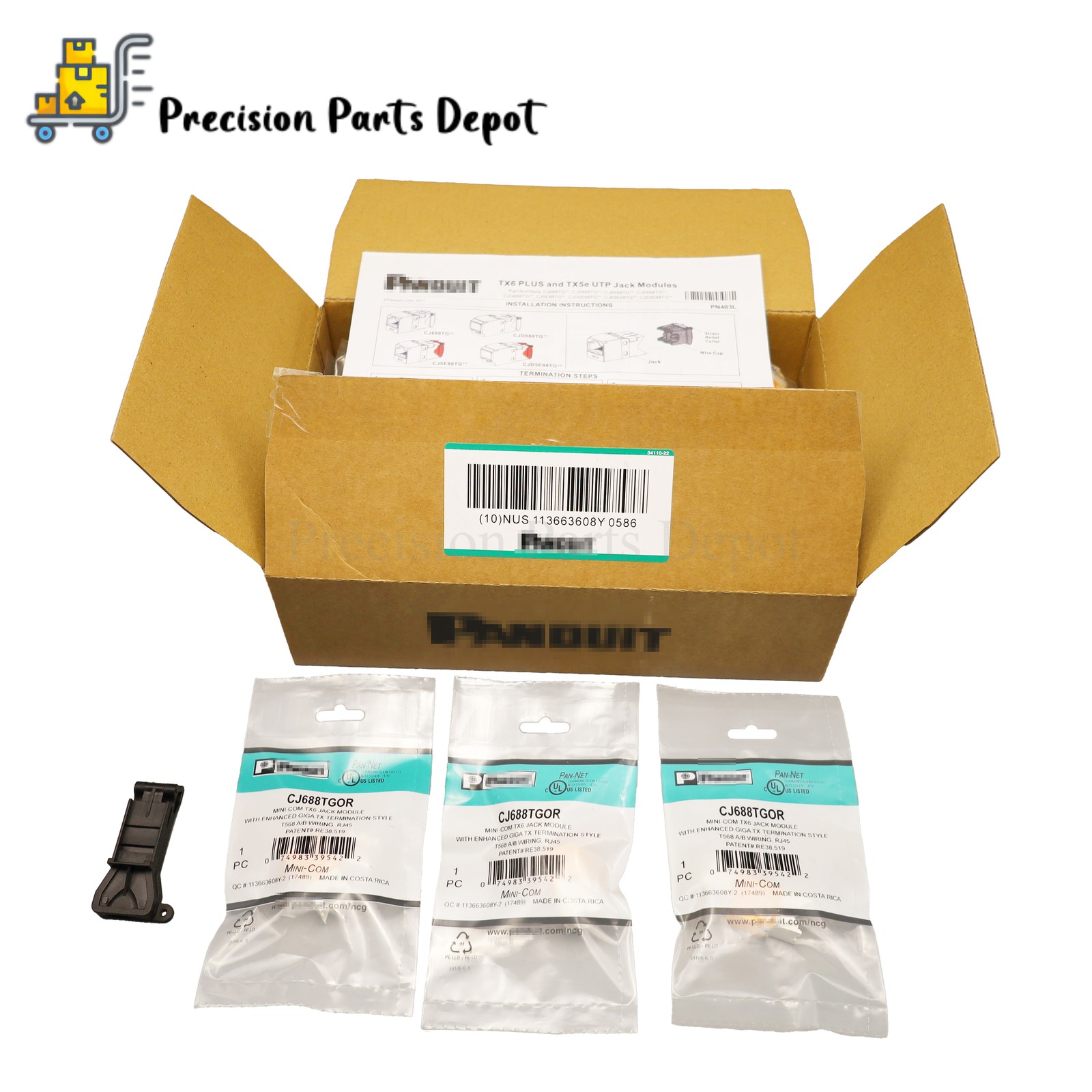 New 50x Fits Panduit NetKey CJ688TGOR Cat6 Jack Module Orange