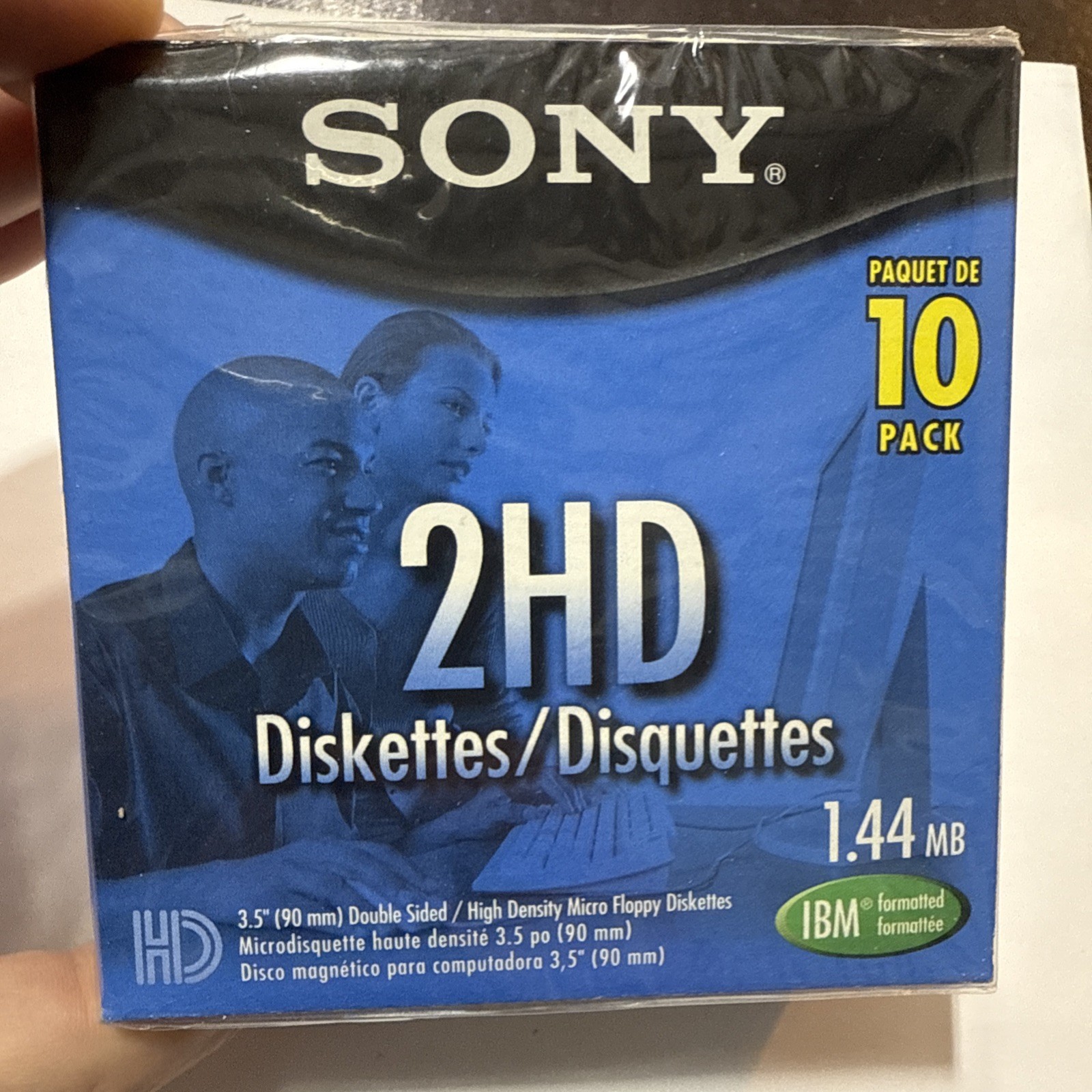 Sony 2HD Diskettes 10 Pack 1.44MB IBM NIB Reliable High Durability NOS