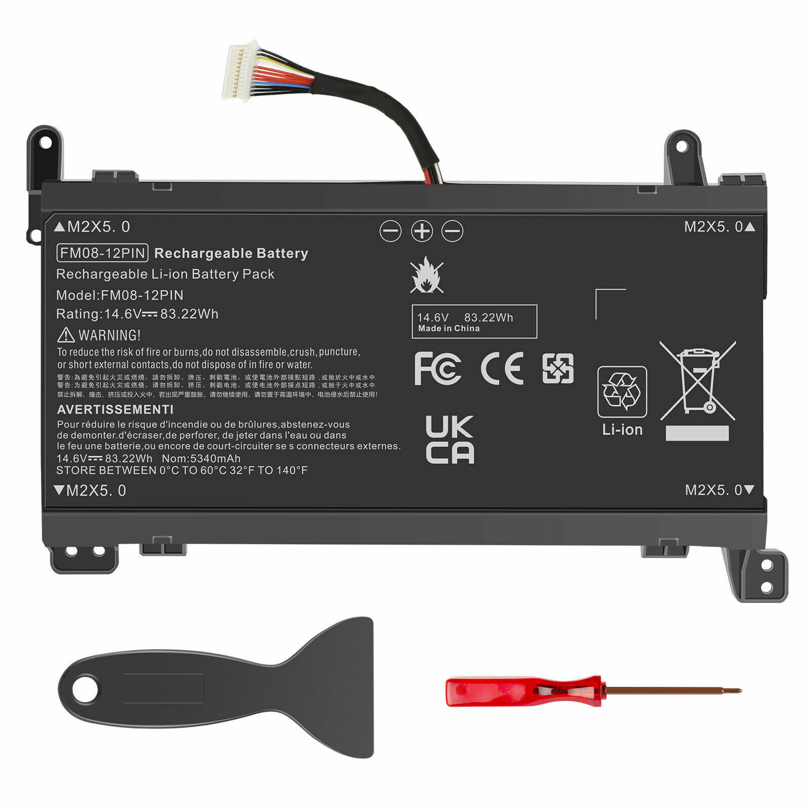 FM08 battery for HP OMEN 17-AN008CA 17-AN012DX 17-AN013DX 17-AN020CA 16Pin/12Pin