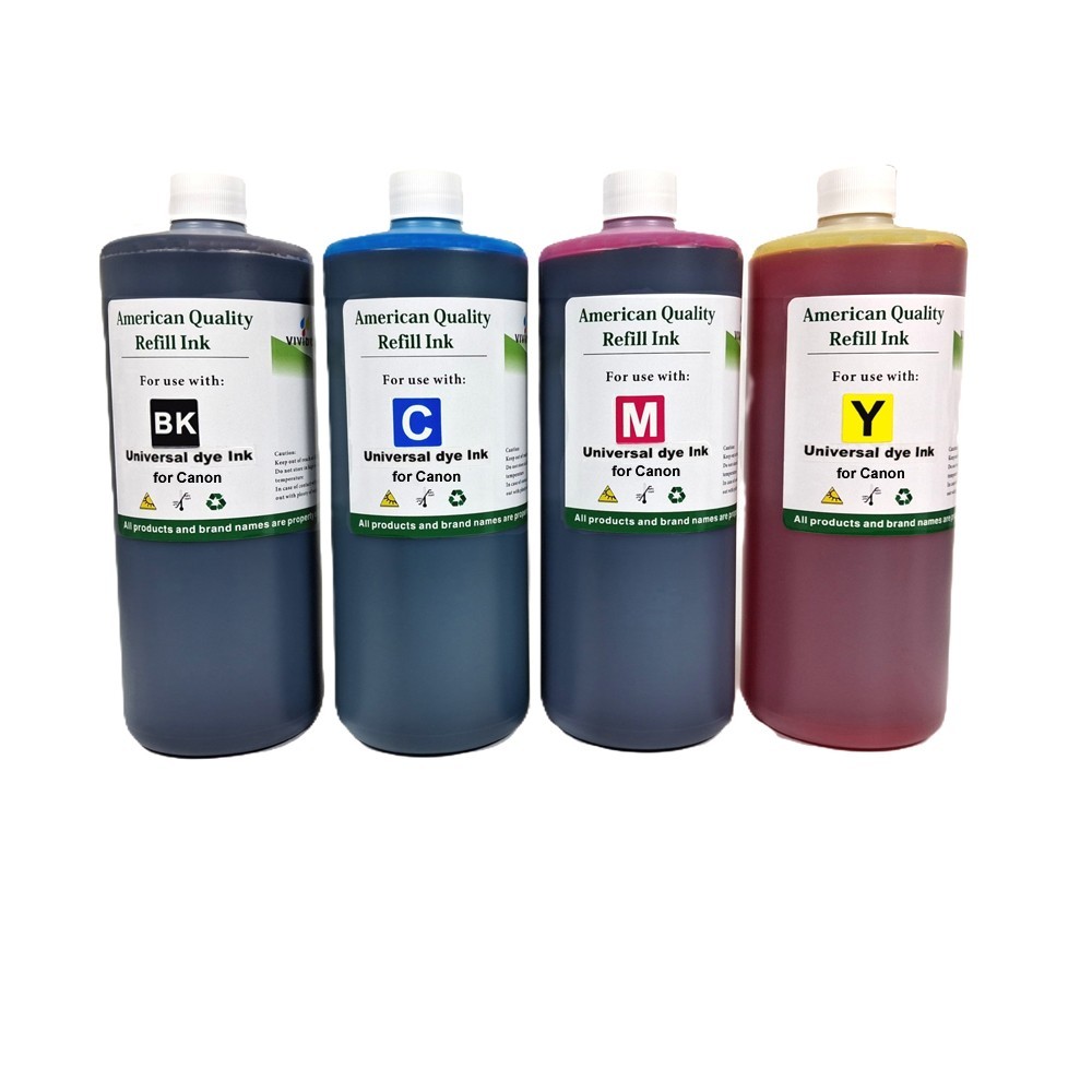 Ink Refill Kit Bottles Black Cyan Magenta Yellow for Canon Universal Ink-Liters