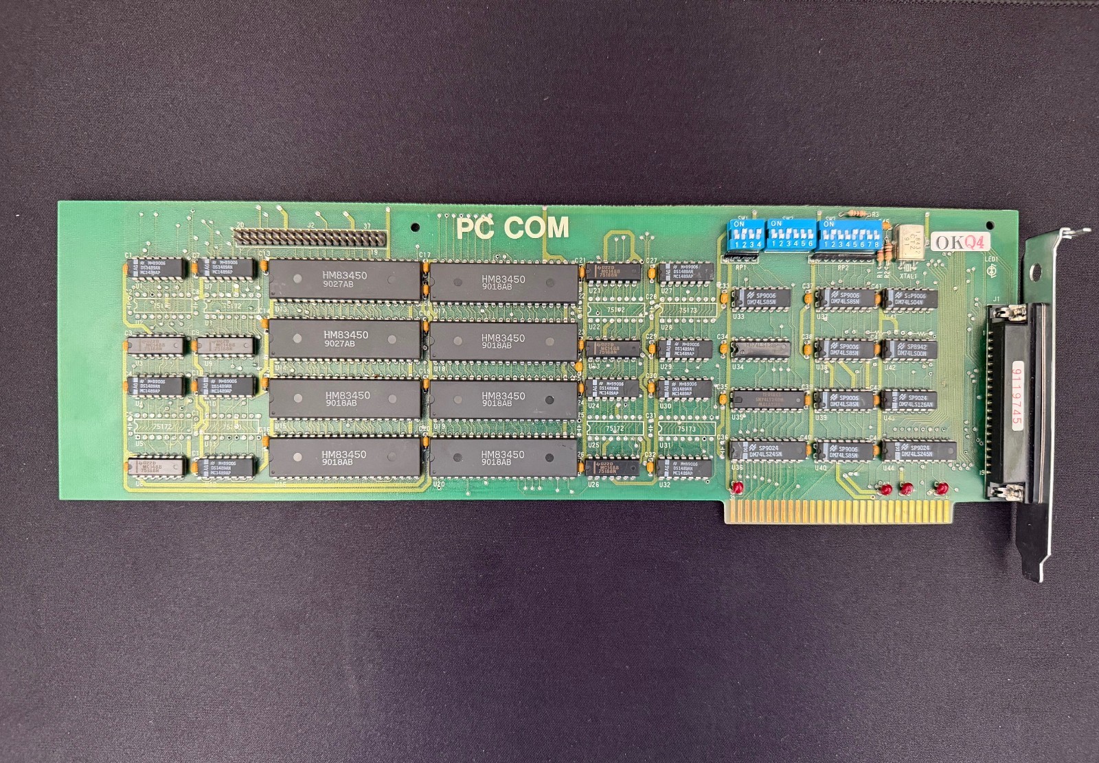 RARE ISA RS232 8 Port Serial Card PCCOM – AS8RS232FGM/CE NOS Complete w/ Cables