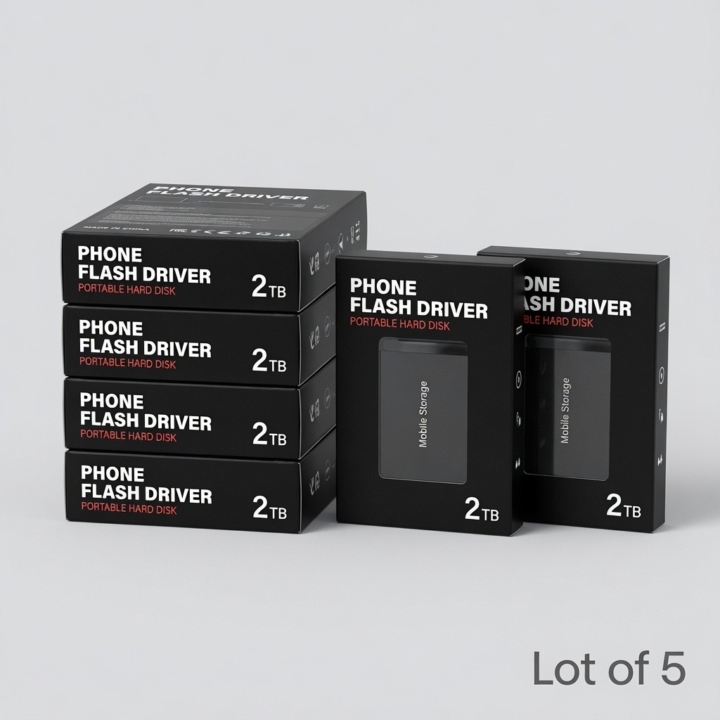 2TB Portable External Storage Drive Lot of 5 USB 3.0 Reseller Lot
