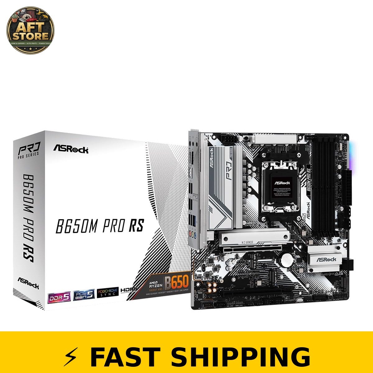 ASRock B650M Pro RS Motherboard AM5 Ryzen 7000/9000 Series DDR5