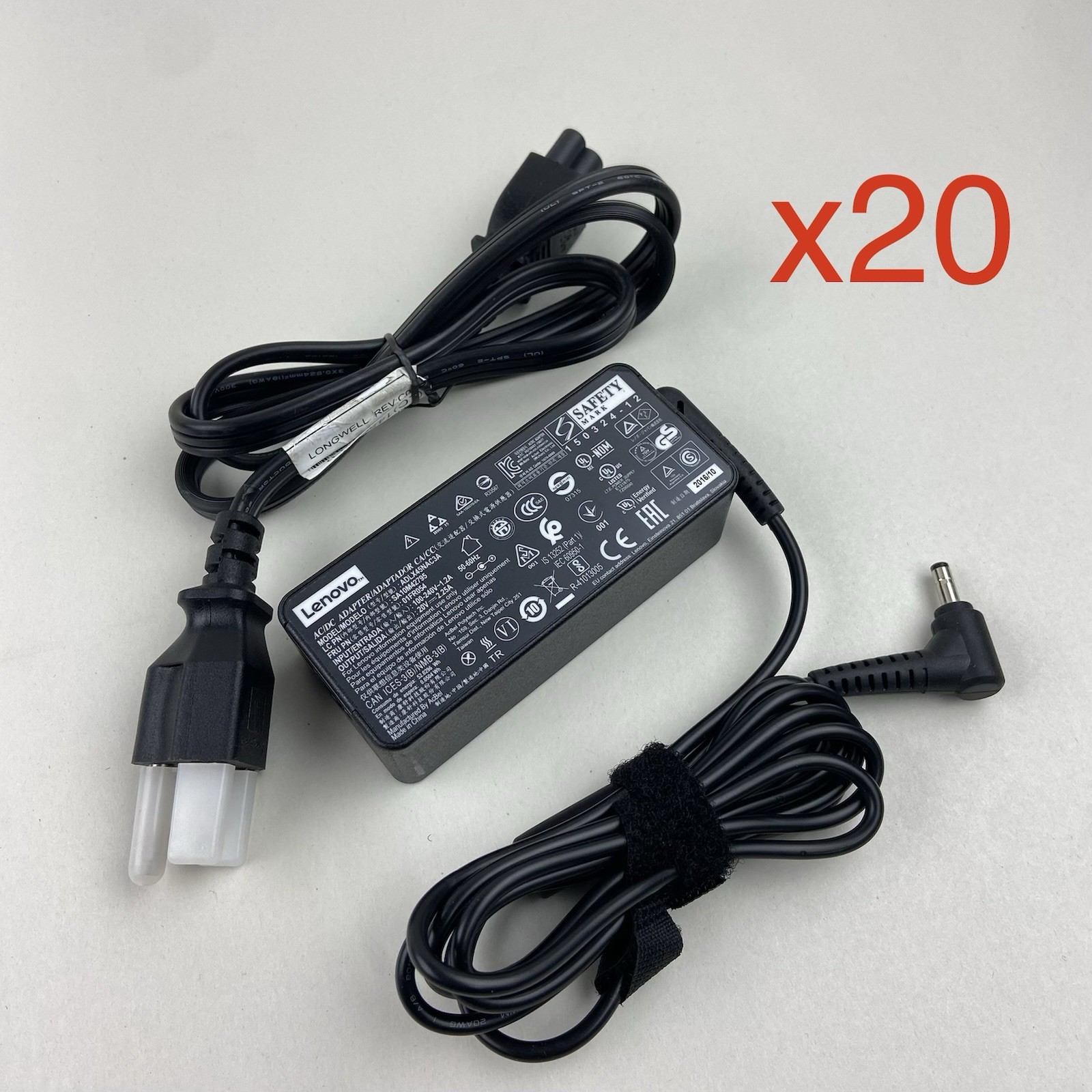 Lenovo Small Tip Barrel 4.0mm OEM ADLX45NAC3A 45W AC Adapter - Lot Of 20