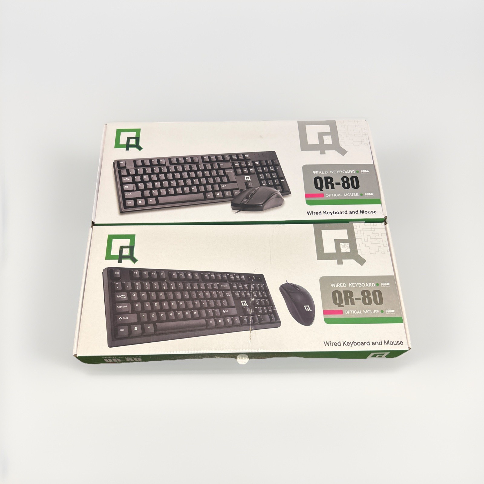 QR-70 USB Wired Optical Mouse and Keyboard 802.11N USB Wifi Adapter NEW OPEN BOX