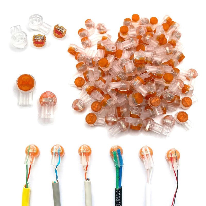 200pcs K2 Wire Connectors Gel Filled Splice Joints Connector 2 Port Terminal UY2
