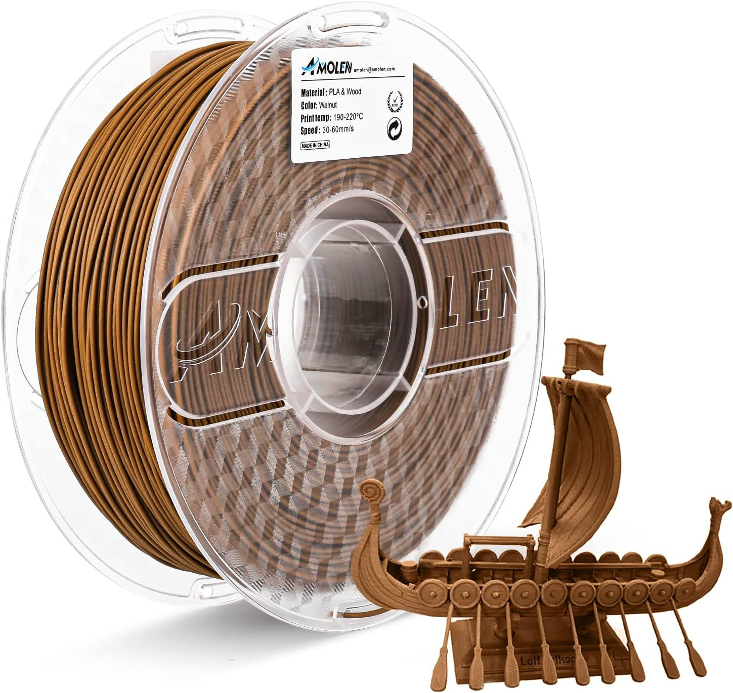 Walnut Wood Printing Filament 1.75Mm PLA 3D Printer Filament 3D Printer Filament