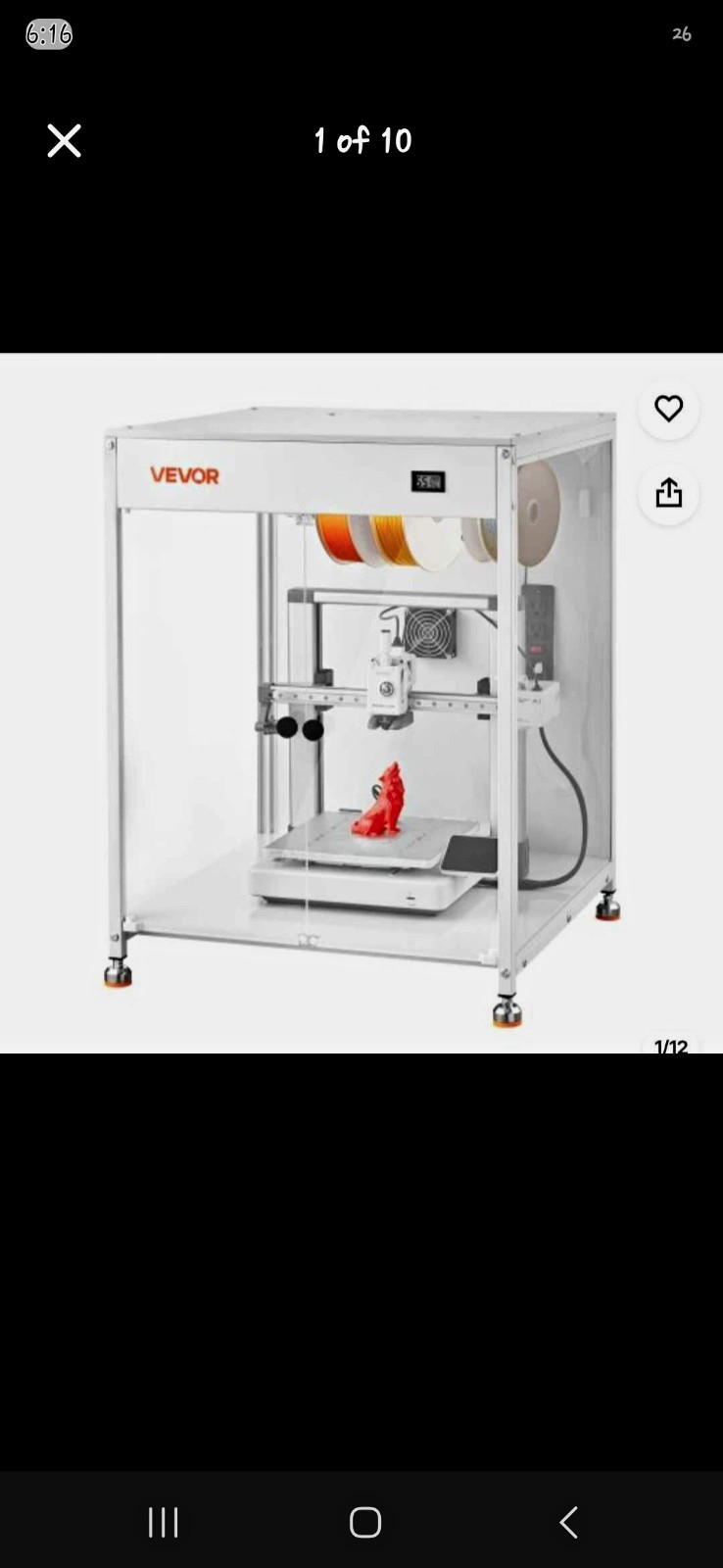 VEVOR 3D Printer Enclosure Cabinet for Bambu Lab A1, 23.62x23.62x31.5"