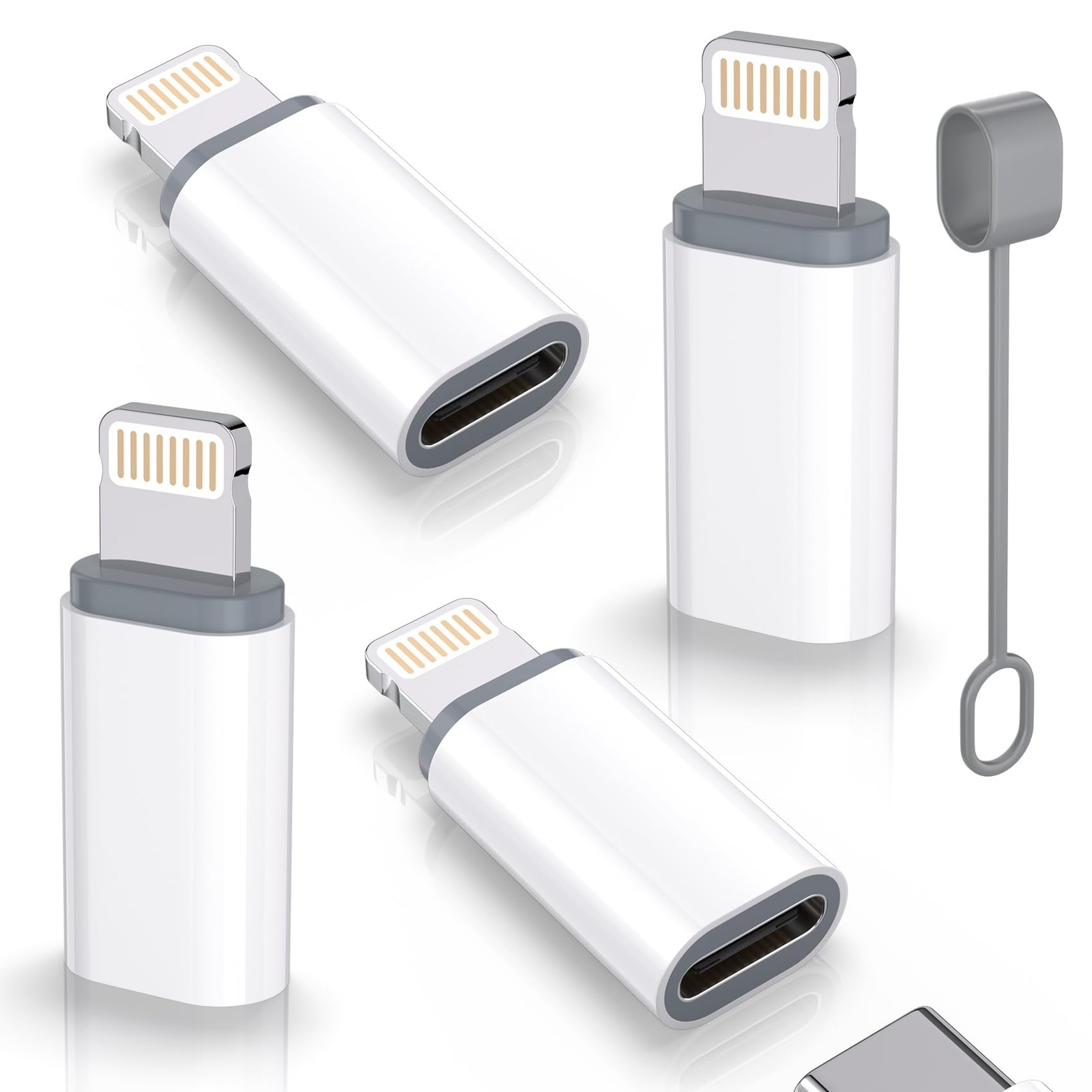 YFMaiQi MFi Certified USB C to Lightning Adapter 4 Pack,27W Fast White