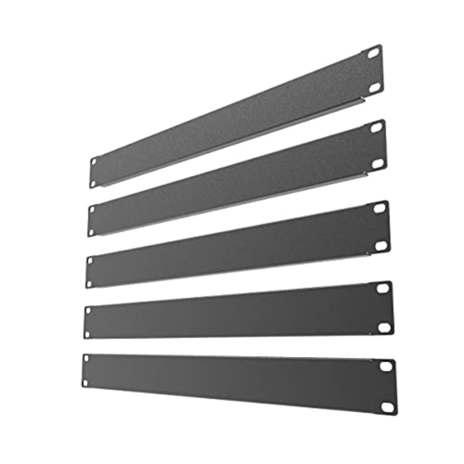 5 Pack 1U 19" Black Cold Rolled Steel Rack Mount Blank Filler Panels